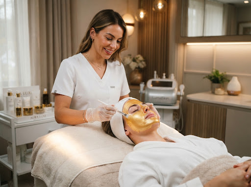 Cabina Facial y Tratamiento con Velo de Oro